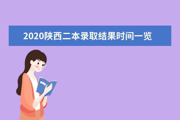 2020陕西二本录取结果时间一览表