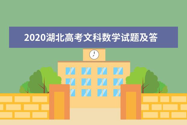 2020湖北高考文科数学试题及答案解析【word精校版】