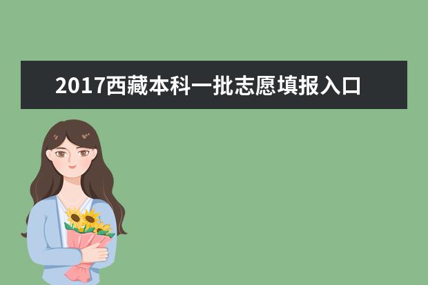 2017西藏本科一批志愿填报入口