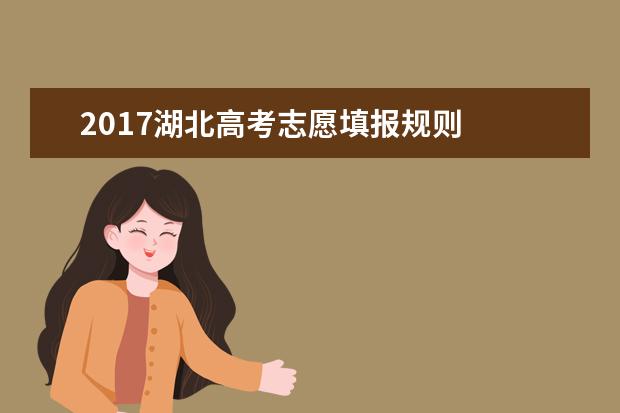 2017湖北高考志愿填报规则