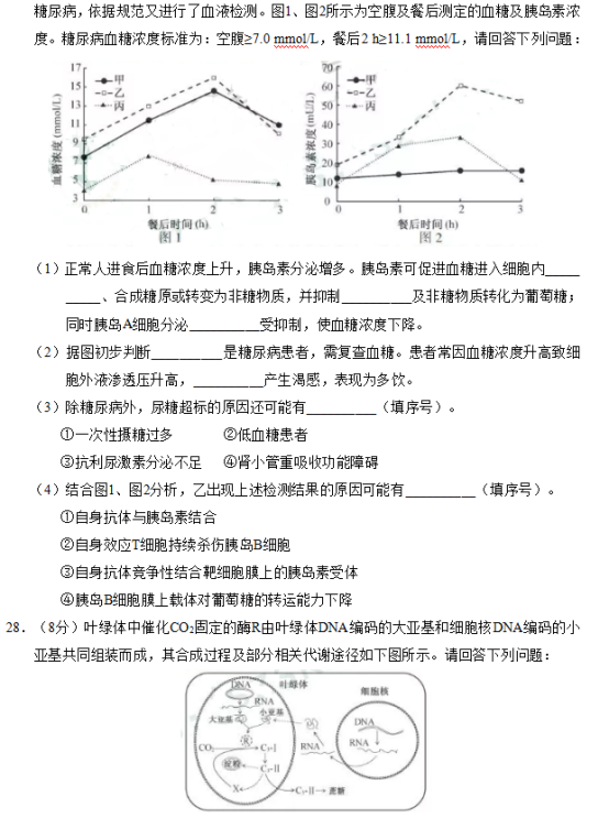 2019年江苏高考生物试题及答案【真题试卷】