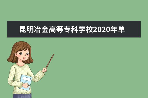 昆明冶金高等专科学校2020年单独招生计划与专业