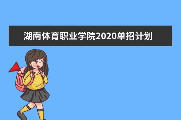 湖南体育职业学院2020单招计划及招生专业