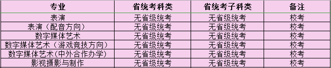 2021年四川电影电视学院艺术类专业校考招生安排