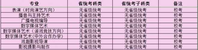 2021年四川电影电视学院艺术类专业校考招生安排