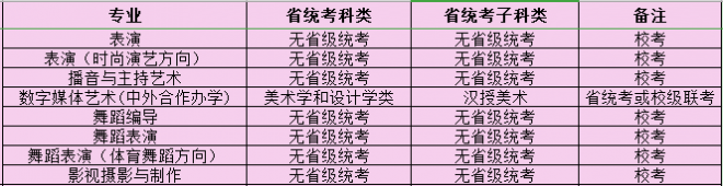 2021年四川电影电视学院艺术类专业校考招生安排