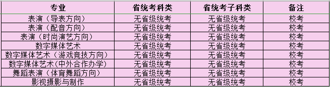 2021年四川电影电视学院艺术类专业校考招生安排