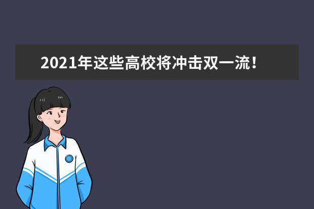 2021年这些高校将冲击双一流！