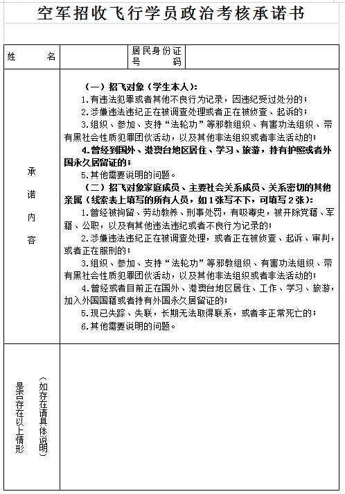 空军招飞政治考核手册（2021年度）