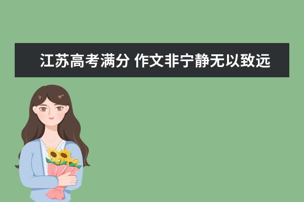 江苏高考满分 作文非宁静无以致远