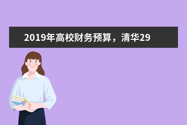 2019年高校财务预算，清华297亿位居高校榜首