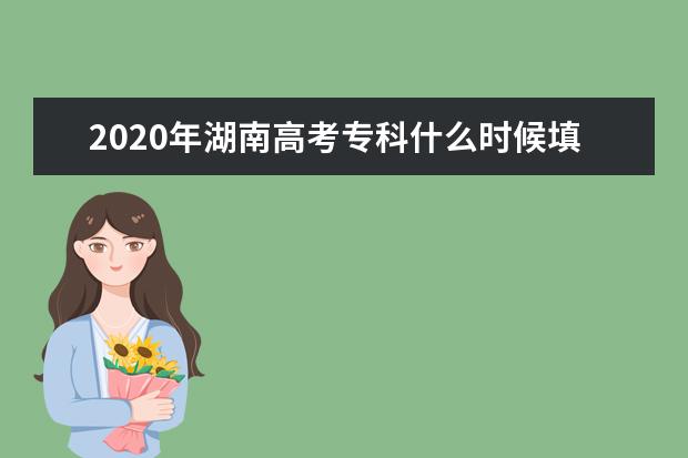 2020年湖南高考专科什么时候填报志愿