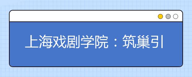 上海戏剧学院：筑巢引得凤归来