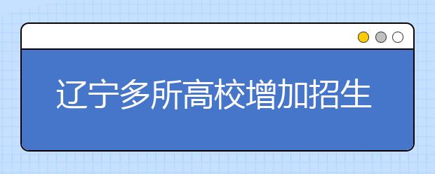 辽宁多所高校增加招生计划 