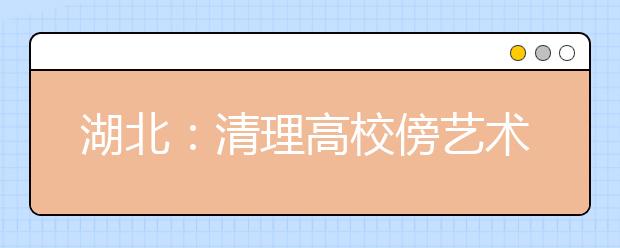 湖北：清理高校傍艺术之名设的非艺术类专业