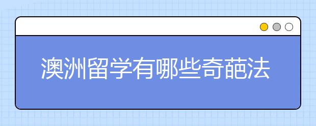 澳洲留学有哪些奇葩法律