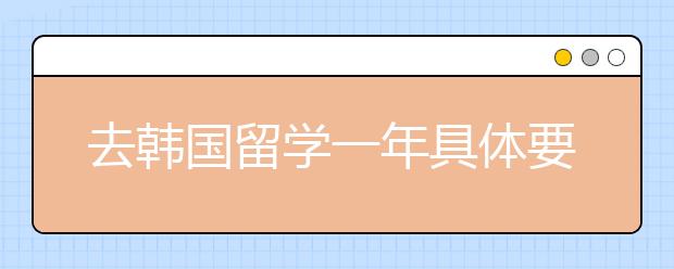 去韩国留学一年具体要多少费用