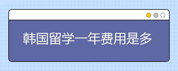 韩国留学一年费用是多少？