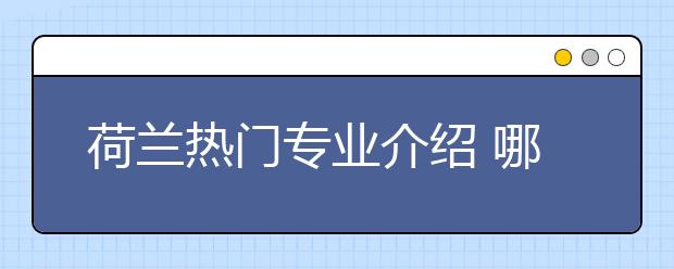 荷兰热门专业介绍 哪些专业适合中国留学生