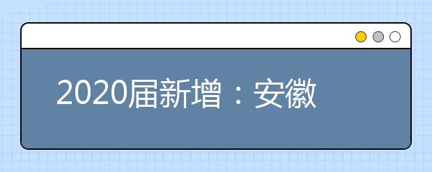 2020届新增：安徽艺术学院来了~~~