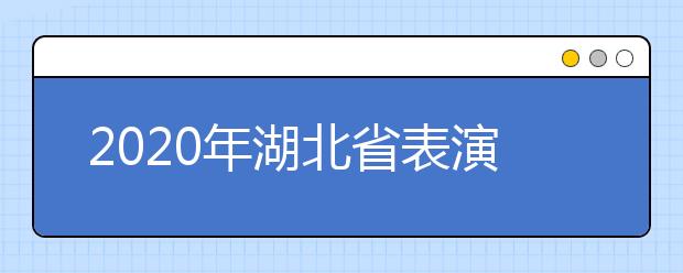 2020年湖北省表演专业统考报考须知