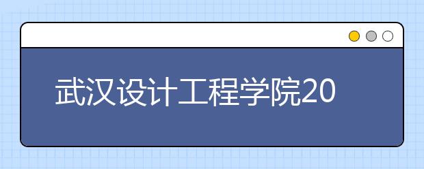 武汉设计工程学院2020年艺术类校考专业招生简章