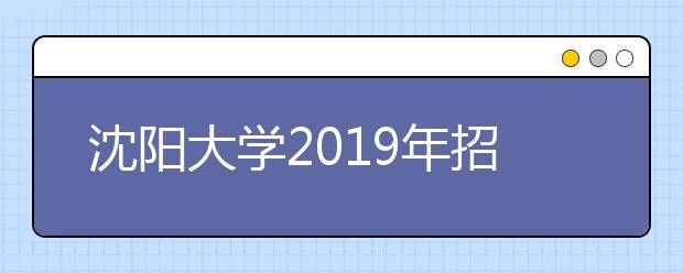 沈阳大学2019年招生章程（含艺术类）