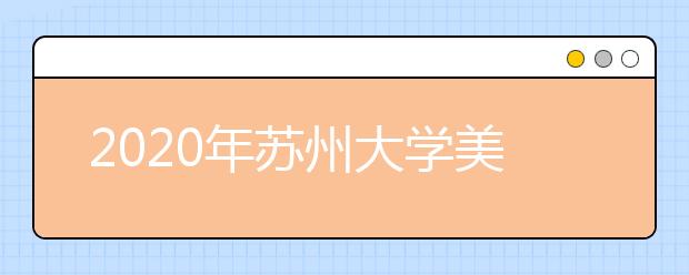 2020年苏州大学美术类专业拟招生计划