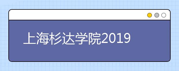 上海杉达学院2019年美术类本科专业招生计划