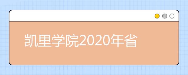 凯里学院2020年省外艺术类录取规则