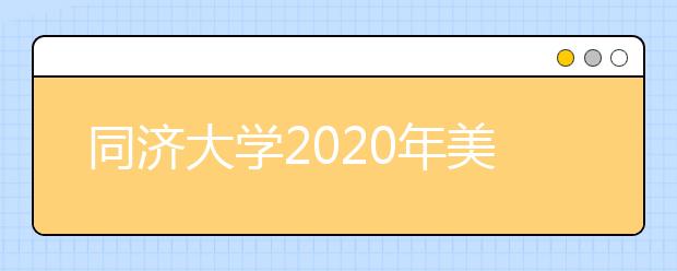 同济大学2020年美术类专业招生简章