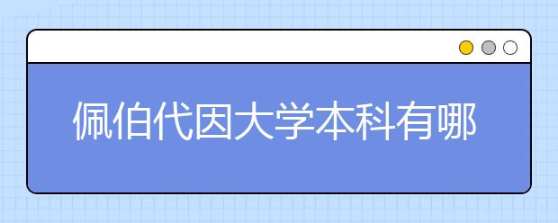 佩伯代因大学本科有哪些专业？