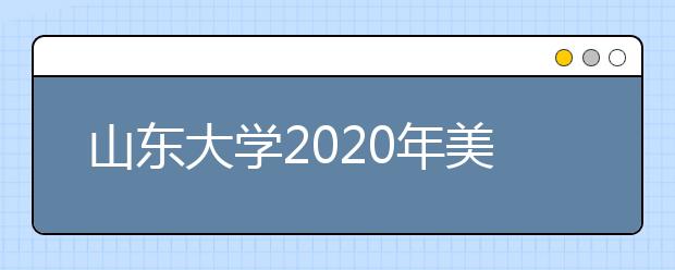 山东大学2020年美术类按统考成绩排名录取