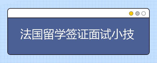 法国留学签证面试小技巧