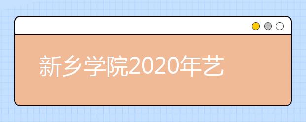 新乡学院2020年艺术类专业招生简章