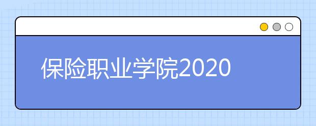 保险职业学院2020年招生章程