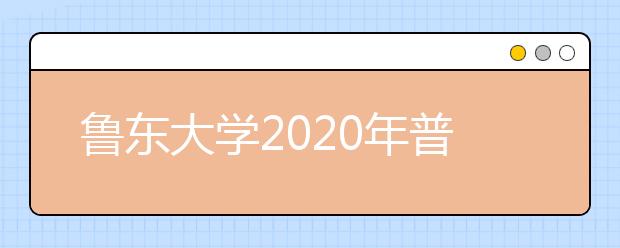 鲁东大学2020年普通高等教育招生章程