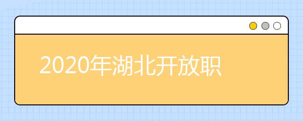 2020年湖北开放职业学院招生章程