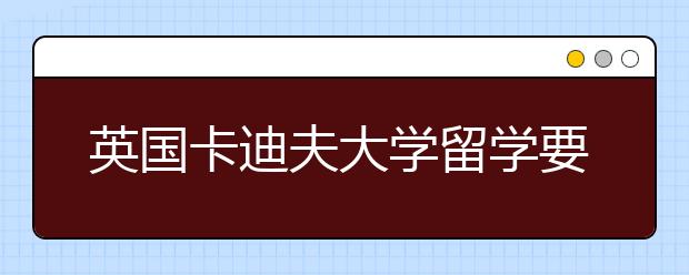 英国卡迪夫大学留学要求