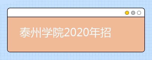 泰州学院2020年招生章程（含艺术类）