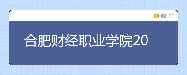 合肥财经职业学院2020年安徽省高职分专业招生计划