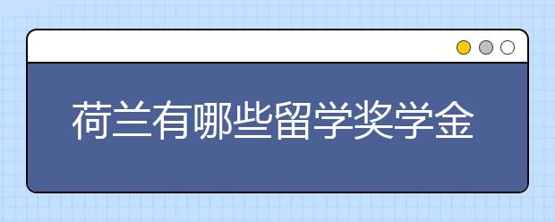 荷兰有哪些留学奖学金？