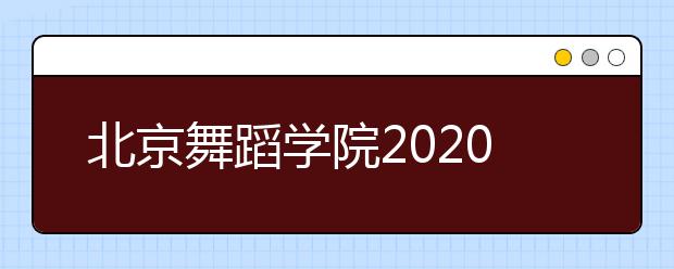 北京舞蹈学院2020年高考后艺术类校考安排的通知