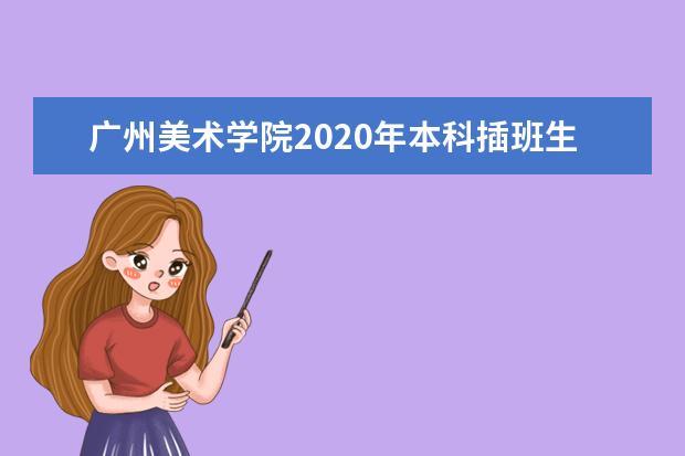 广州美术学院2020年本科插班生专业考试相关事宜的通知