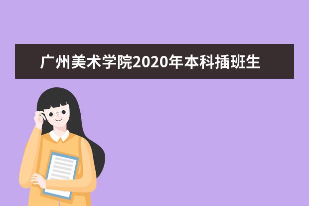 广州美术学院2020年本科插班生专业考试相关事宜的通知