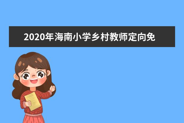 2020年海南小学乡村教师定向免培生计划投档最低分