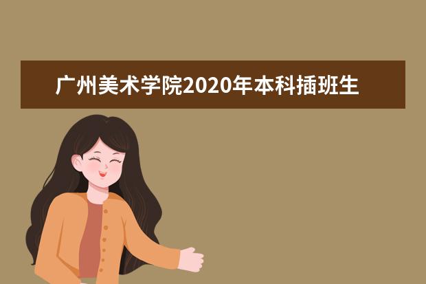 广州美术学院2020年本科插班生专业考试相关事宜的通知