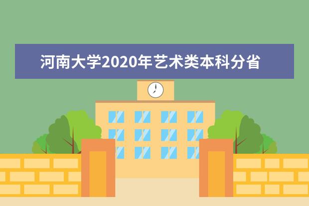 河南大学2020年艺术类本科分省分专业招生计划