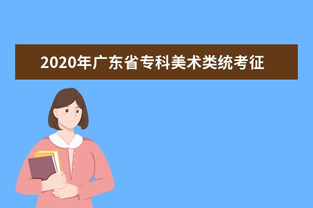 2020年广东省专科美术类统考征集志愿投档分数线