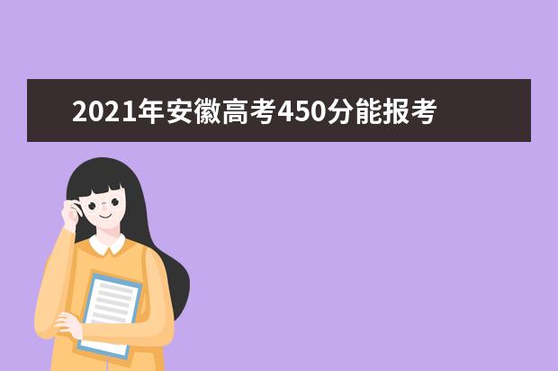 2021年安徽高考450分能报考上什么大学(理科)